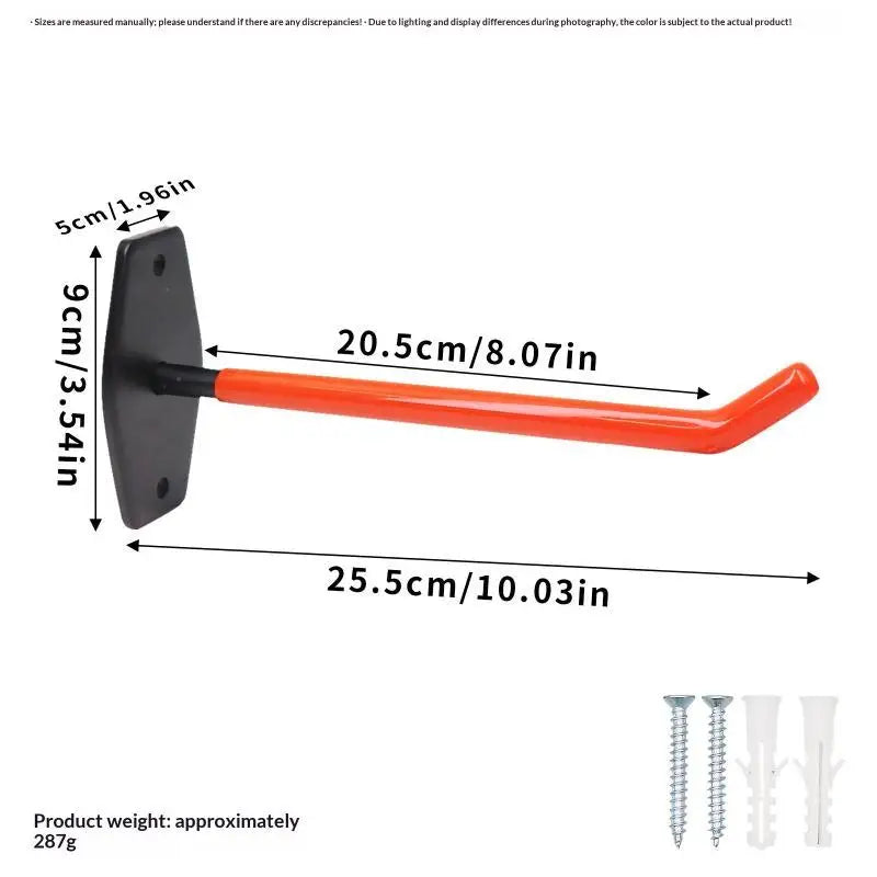 1PCS Heavy Duty Wall Mounted Tire Storage Hooks Set Steel 20-30kg Load Bearing Galvanized Rustproof Garage Garden Warehouse Qme orange A