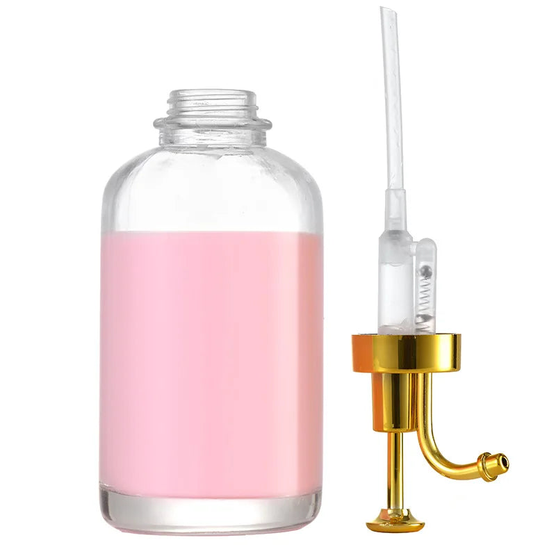 Clear Glass Dispenser Bottle Coffee Syrup Lotion Soap Home Use Qme