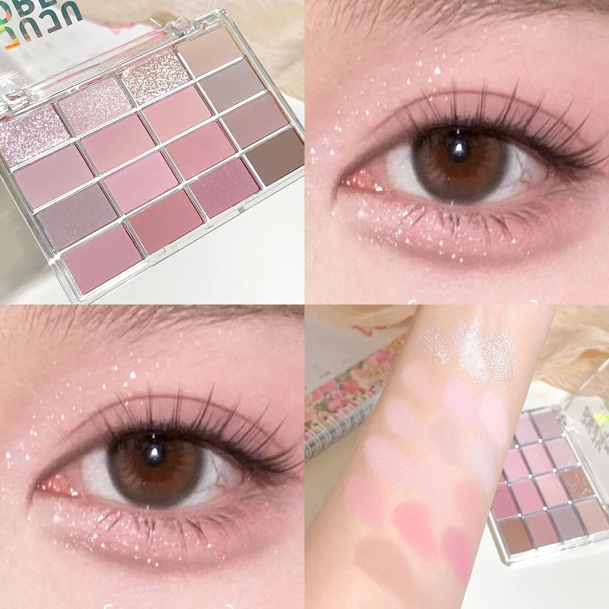 16-Color Eyeshadow Palette Matte Shimmer Nude Earth Tones Silky Qme 01