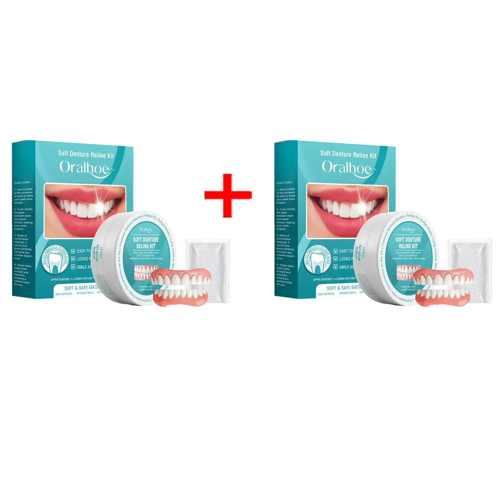 Adjustable Silicone Dentures Temporary Orthodontic Braces Removable Dental Veneers Fit Mouth Perfect Smile False Teeth Full Set Qme 2pcs Boxed