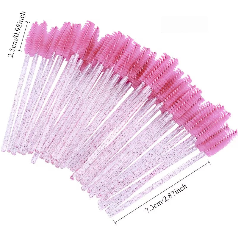 50-piece Crystal Eyelash Brushes Extension Mascara Professional Qme
