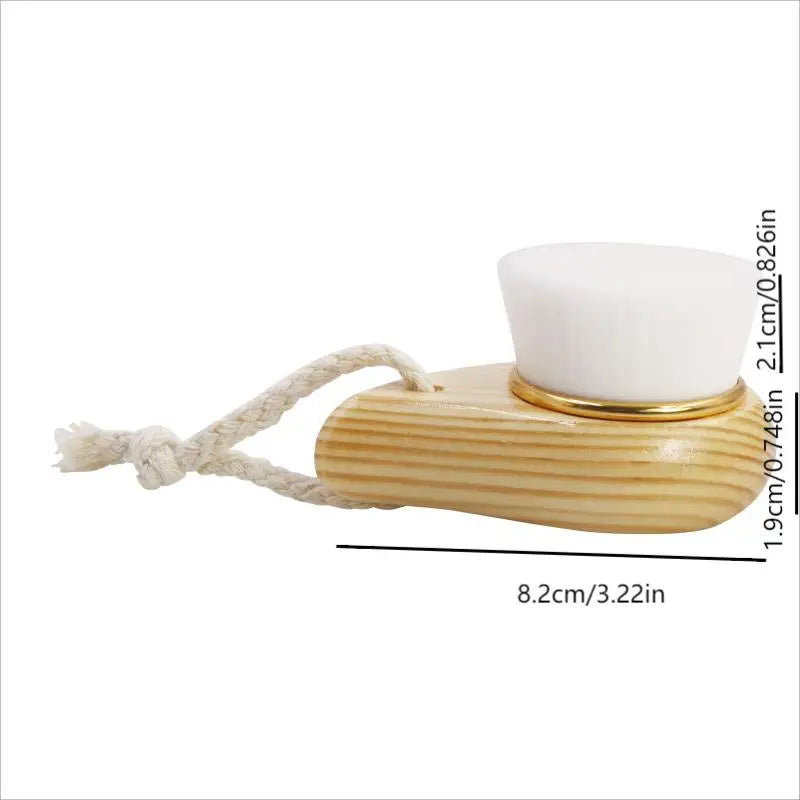 Facial Cleansing Brush Wooden Handle Soft Bristle Face Cleaning Qme