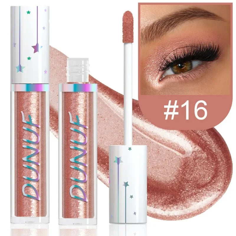 24color Eyeshadow Stick Liquid Eyeliner Metallic Color Green Pearlescent Glitter Eye Shadow Waterproof High Gloss Makeup Pigment Qme 16