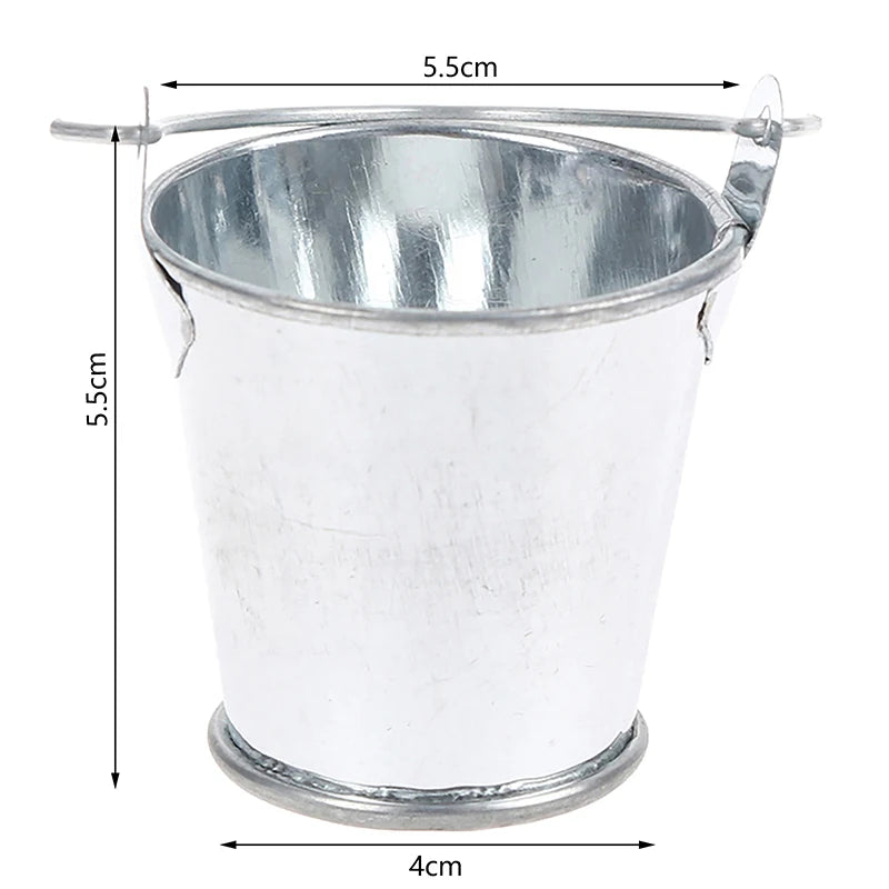 Dollhouse Mini Iron Bucket Miniature Model Decorations Ornaments Qme A4
