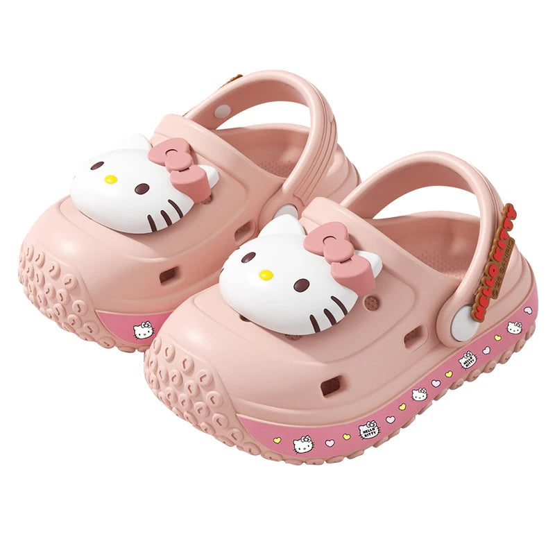 Hello Kitty Kuromi Cartoon Hole-Patterned Shoes Cute, Non-Slip Slippers for Students Beach and Outdoor Sandals Qme