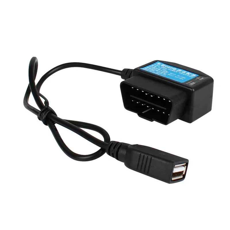 2PCS 24 Hours Parking Monitoring 5V 3A USB Car Charge Cable OBD Hardwire Kit with Switch Wire for Dash Cam Camcorder Vehicle DVR Qme