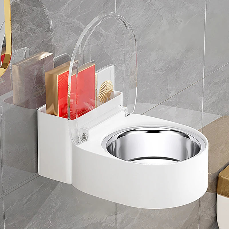 Personalized Bathroom Storage Box, Fashionable Non-Perforated Stainless Steel Wall Hanging Ashtray Qme A2
