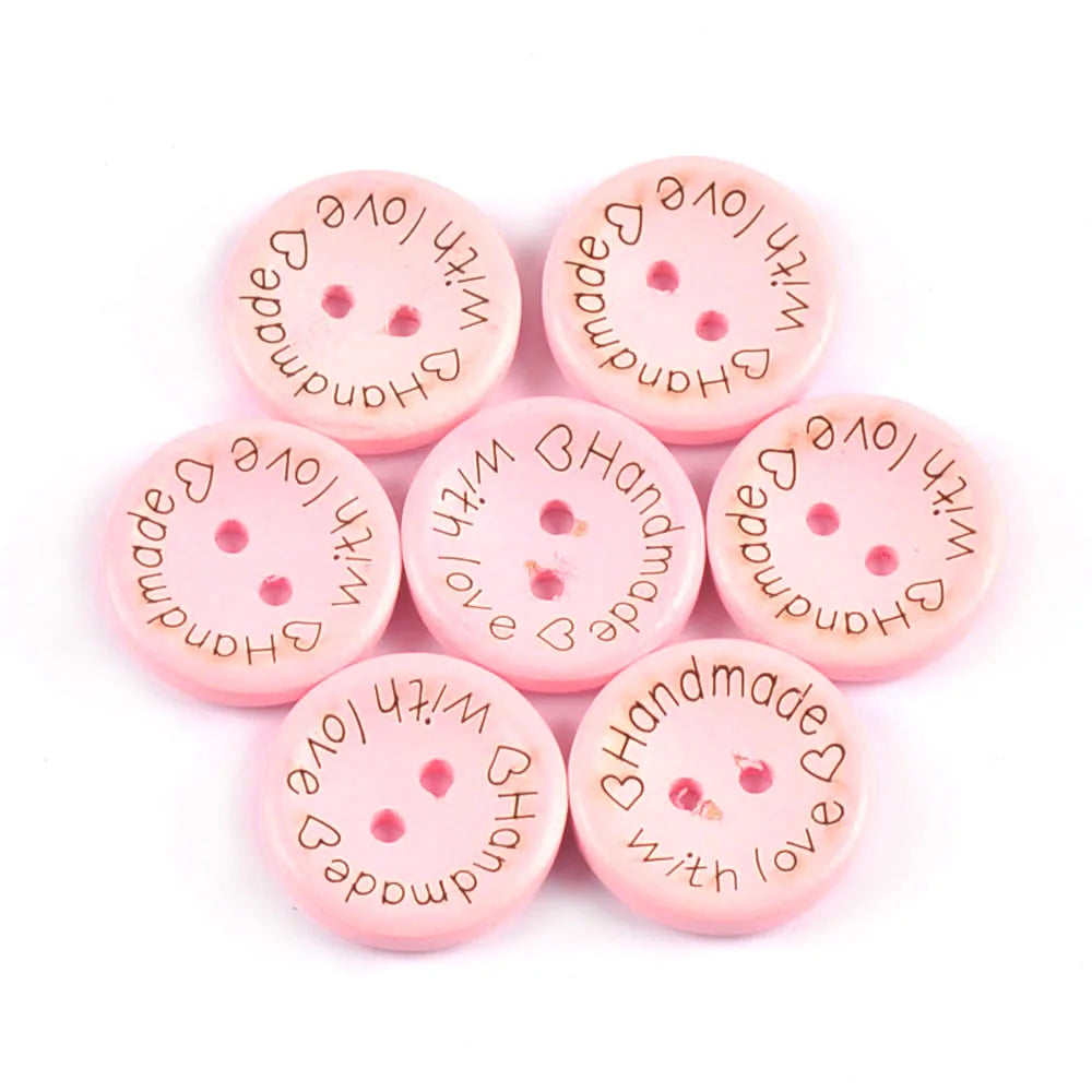50Pcs 20mm Colorful Round Flatback Wooden Buttons Handmade Crafts For Scrapbooking Decor Home Ornaments Sewing Supplies M2740 Qme