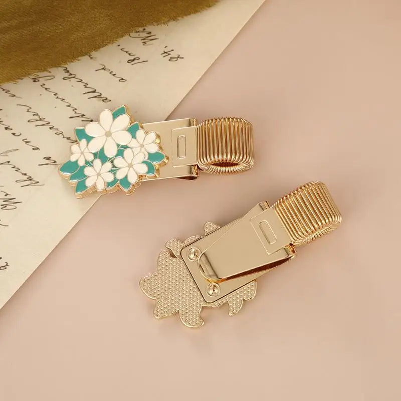 One Flower-themed Metal Pen Clip Creative Retro Spring Suitable Qme