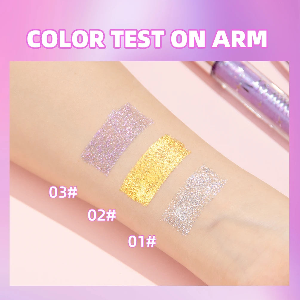 QIBEST 3 Colors Diamond Glitter Mascara Long Lasting Makeup 3D Volume Eyelashes Curling Shimmer Mascara Eye Lash Female Cosmetic Qme