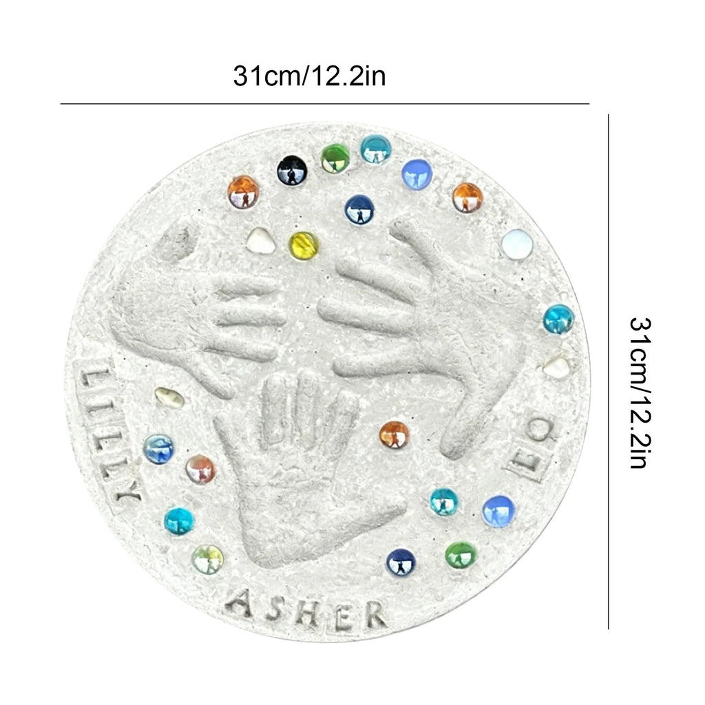 Large DIY Handprint Stepping Stone Kit Family Keepsake Craft Gift for Mothers Day New Mom Gifts and Baby Showers Qme Three Person
