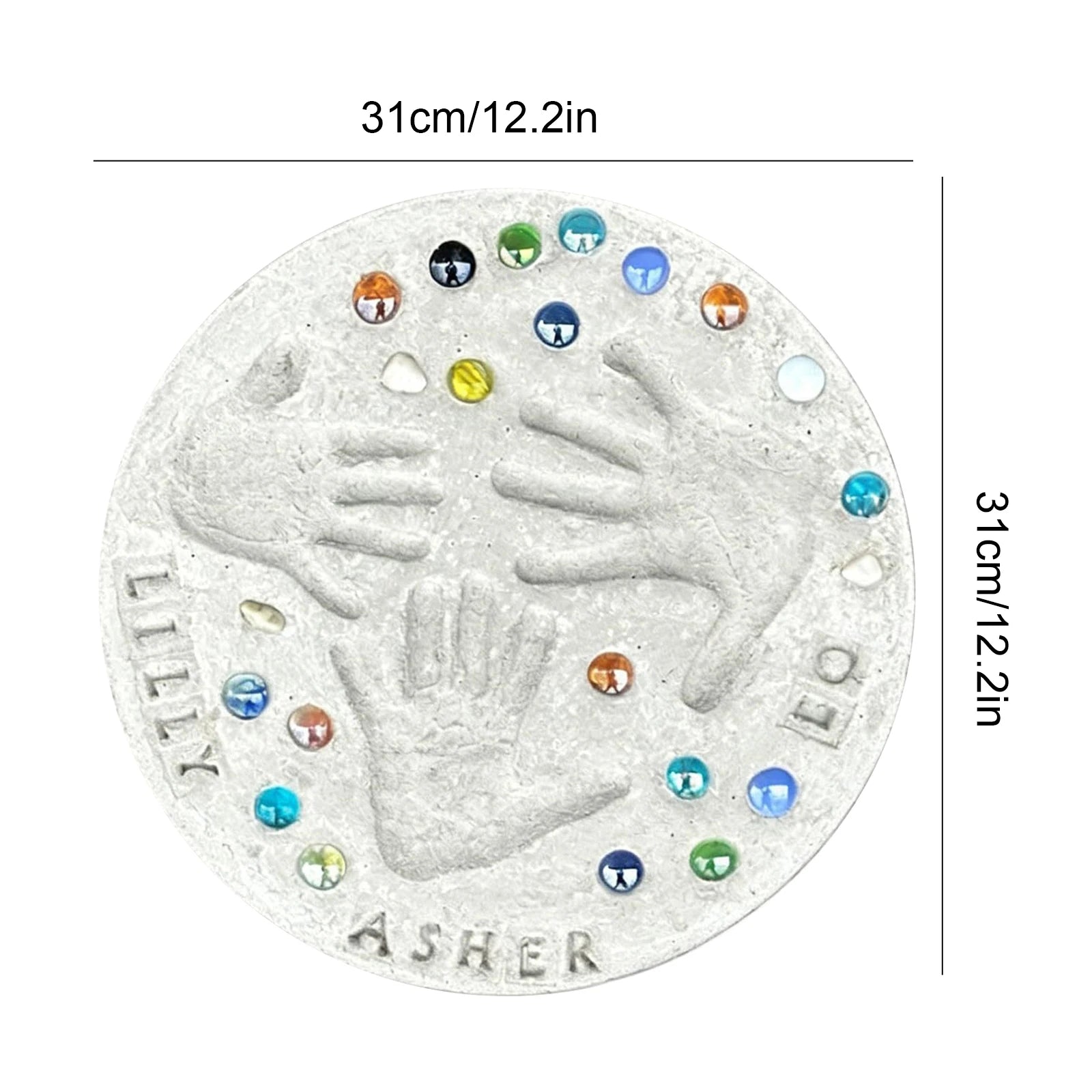 Large DIY Handprint Stepping Stone Kit Family Keepsake Craft Gift for Mothers Day New Mom Gifts and Baby Showers Qme Three Person