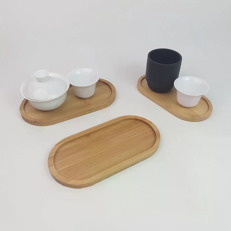 Japanese Tableware Wooden Plate Beech Oval Tray Mini Solid Wood Small Plate Children's Whole Wooden Plate Wooden Plate Qme