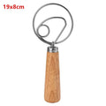 Stainless Steel Dough Whisk With Smooth Wooden Handle Sourdough & Bread Mixing Danish Dough Whisk Bread Tools Qme A