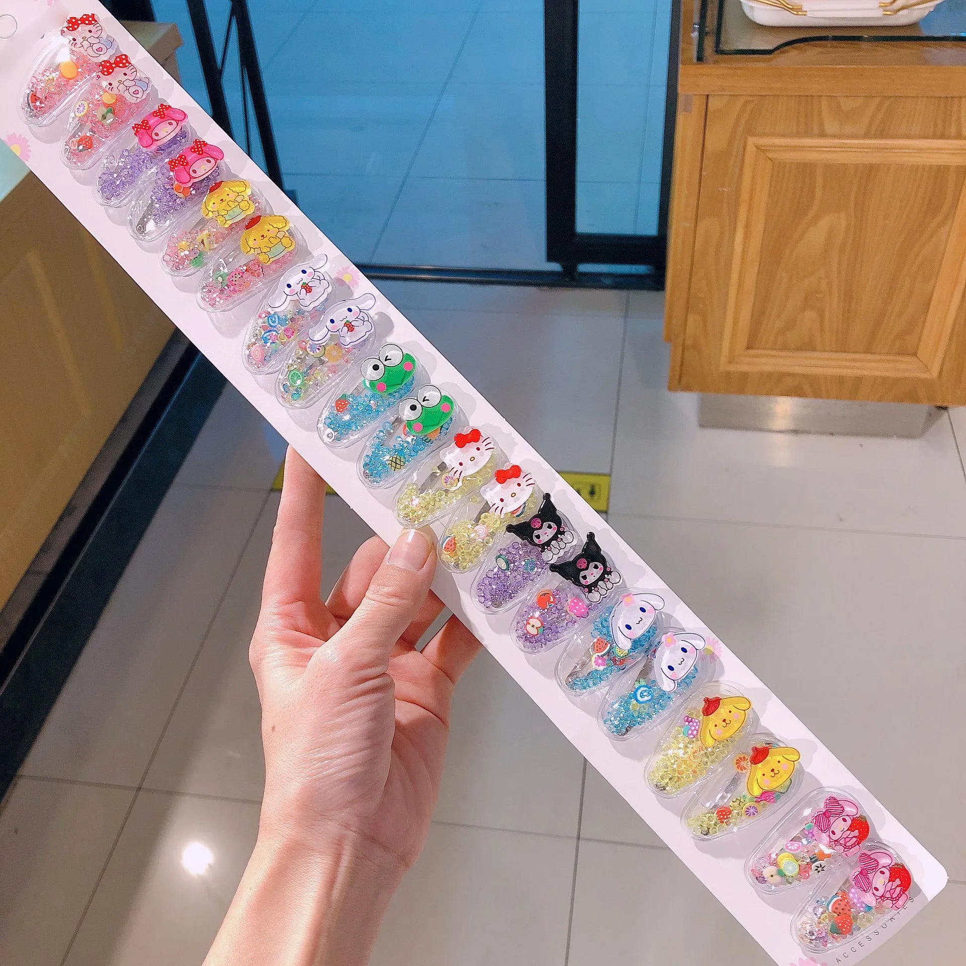 Hello Kitty Kuromi Cartoon BB Clips Cute Hair Clips Bye-Bye Clips Hair Accessories with Rhinestones Bangs Side Clips Qme 2