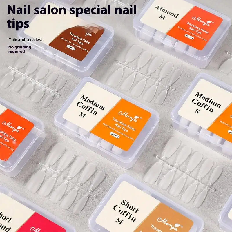 Box Fake Nails NO Polishing Trace Demal Press False Thin Nail Tips Qme