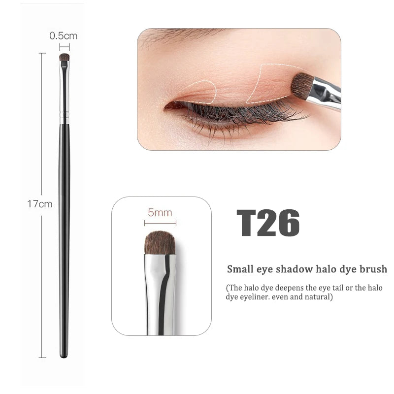 Detail Small Eyeshadow Makeup Brushes Eyebrow Brush Flat Fine Eyeliner Brush Highlights Smudge Silkworm Shadow Brush MakeUp Tool Qme