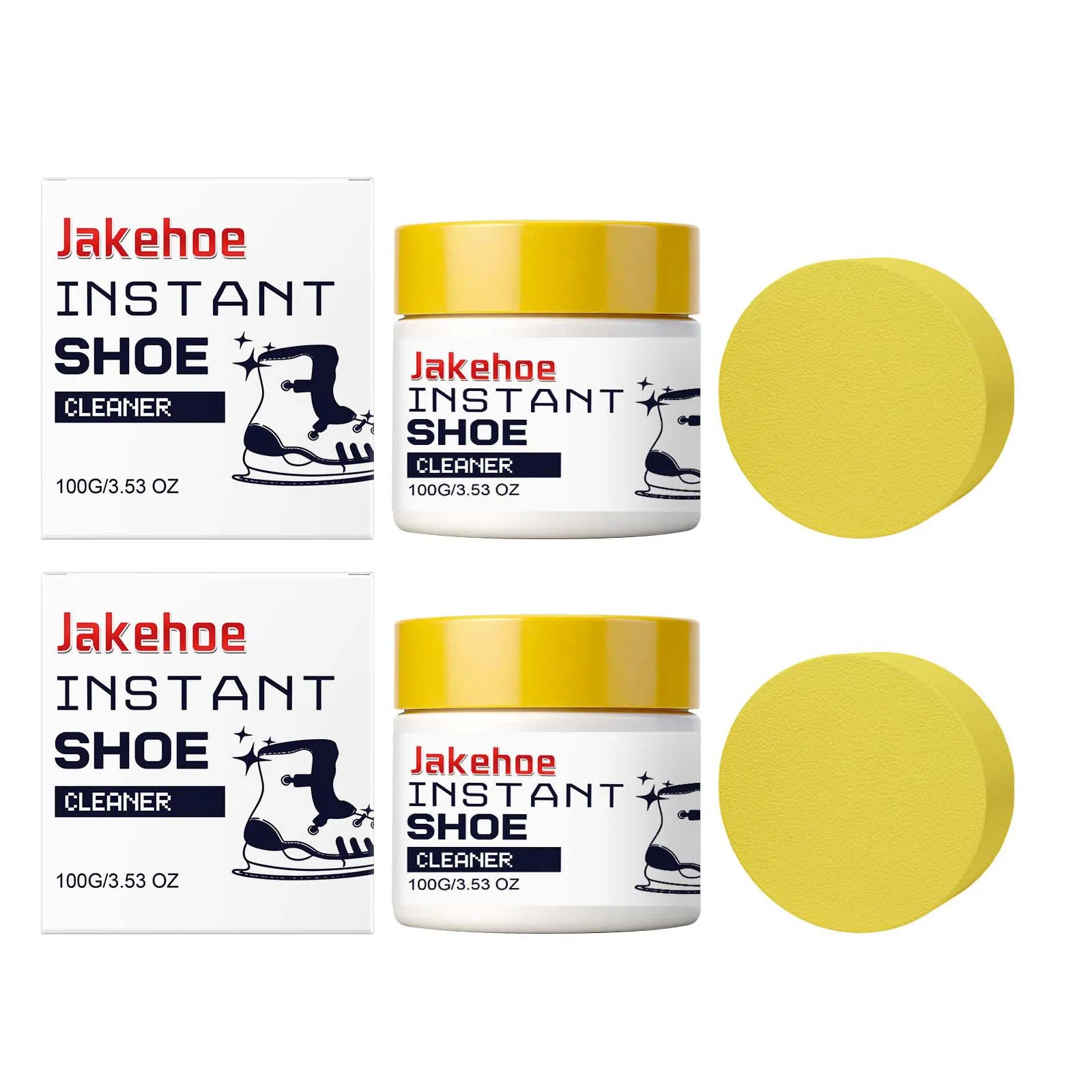 Instant Shoe Cleaning Cream Removing Stains Restore Luster Form a Protective Layer Prevent Yellowing All‑purpose Sneaker Cleaner Qme 2 x 100G Boxed