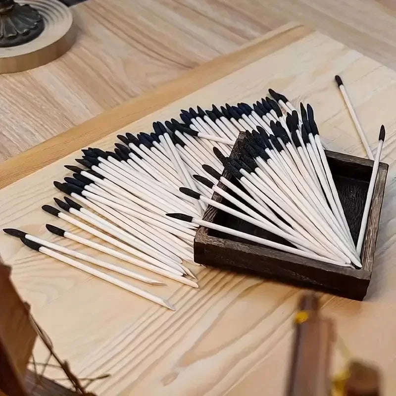 10/20/100Pcs Sanding Sticks Matchsticks Sanding Twigs Fine Detailing Sanding Sticks for Plastic Models Wood Hobby Polishing Qme