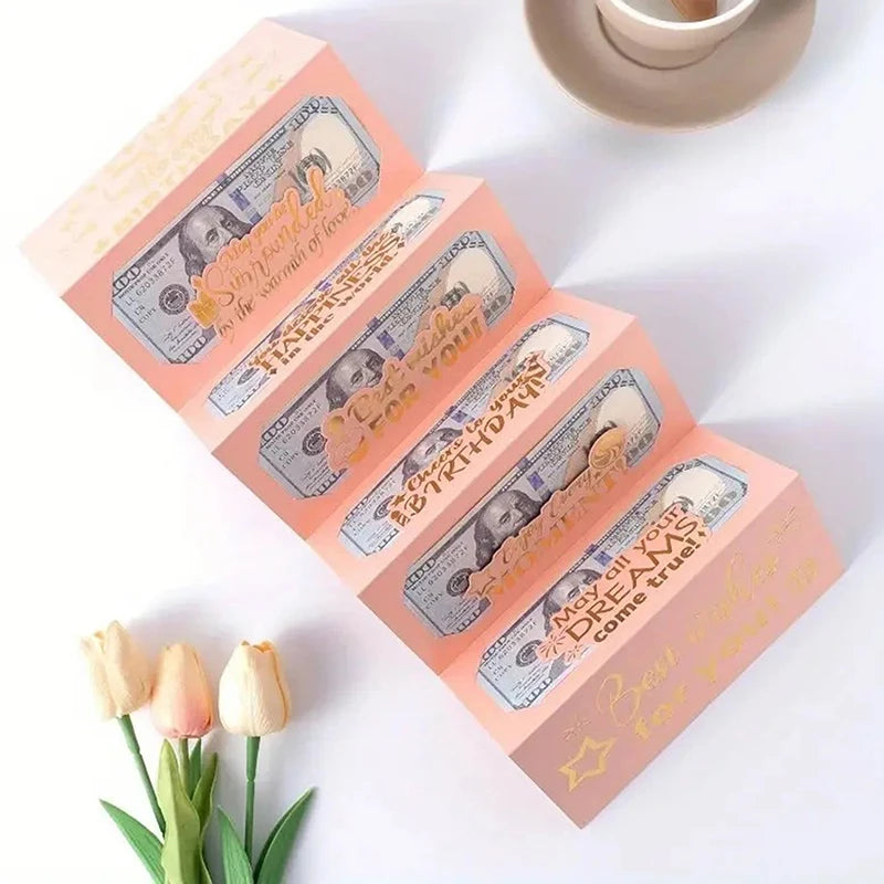 Birthday Money Envelope Folding Greeting Card Cash Holder Youngsters Qme