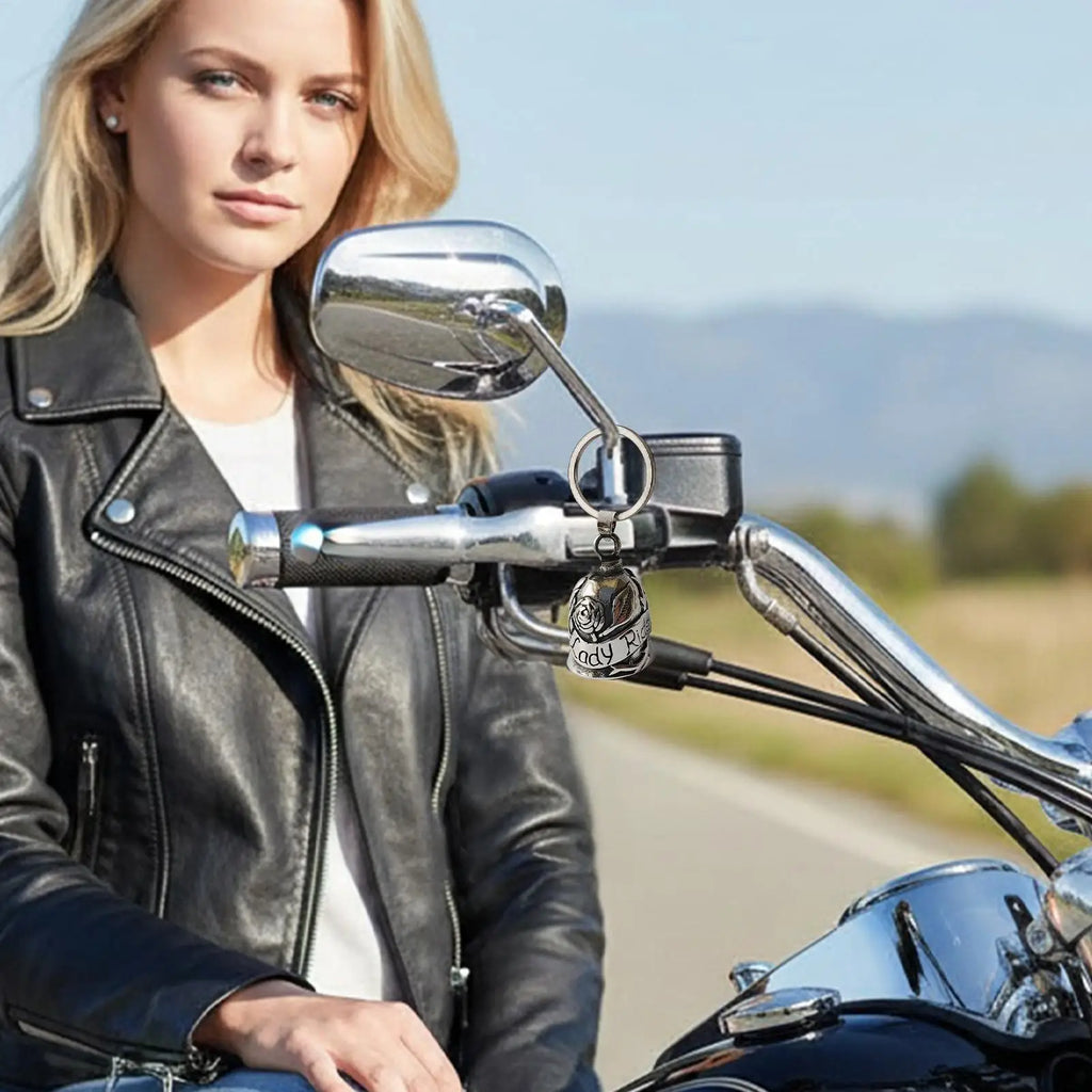 Decorative Motorcycle Bell Artistic Metal Charm Rose Design Bell with Symbolic Touch Rider Ornament for Good Energy Qme