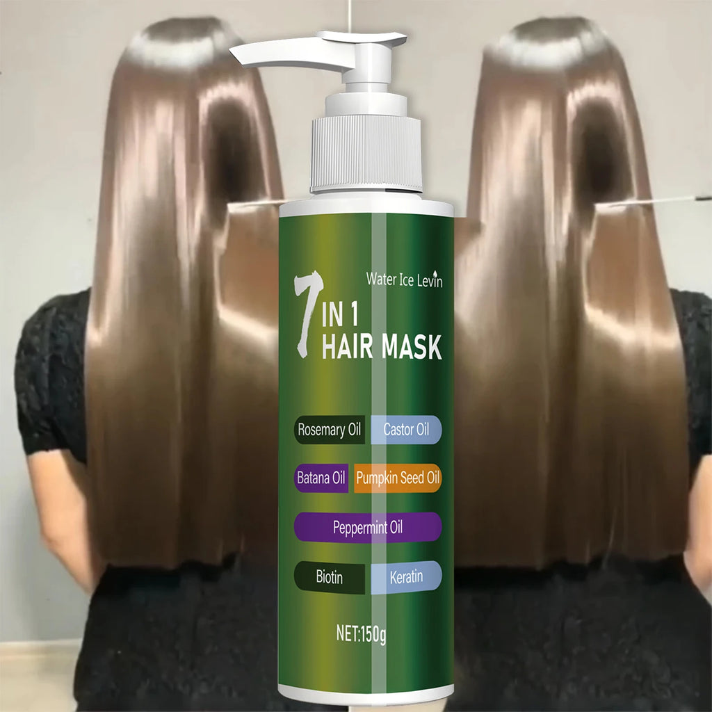 7-in-1 Deep Care Hair Mask to Prevent Breakage and Soften Dry Hair, Rich in Rosemary Oil, Castor Oil, and Biotin Keratin Qme