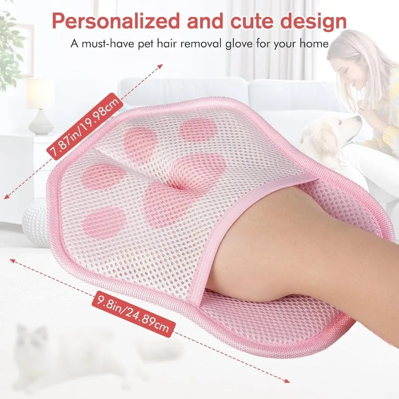 1. Pet Hair Removal Gloves for Dogs and Cats, Reusable Cute Cat Hair Removal Gloves for Clothing, Sofas, Carpets, and Car Seats Qme