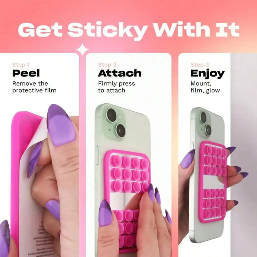 Upgraded Version 24 Suction Cups Mirror Silicone Cup Phone Holder Qme