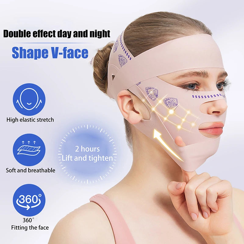 Adjustable Three-layer Pressurized Facesculpting Mask Elastic Lifting Qme
