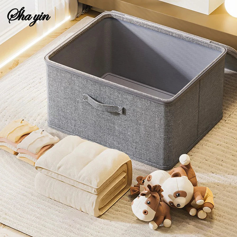 Organizing Portable Box Soft Cover With Zipper Storage Box With Lock, Folding Storage Clothes Box Qme
