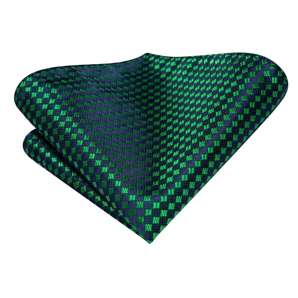 Dark Green Paisley Plaid Tie Men Groom Wedding Sage Mint Necktie Qme