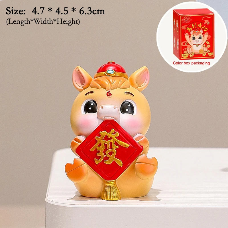 2026 Cute Year Of The Horse Ornament Lucky New Year Horse Toy DIY Desktop Decoration Car Ornament Pony Decor New Year Gift Qme A13
