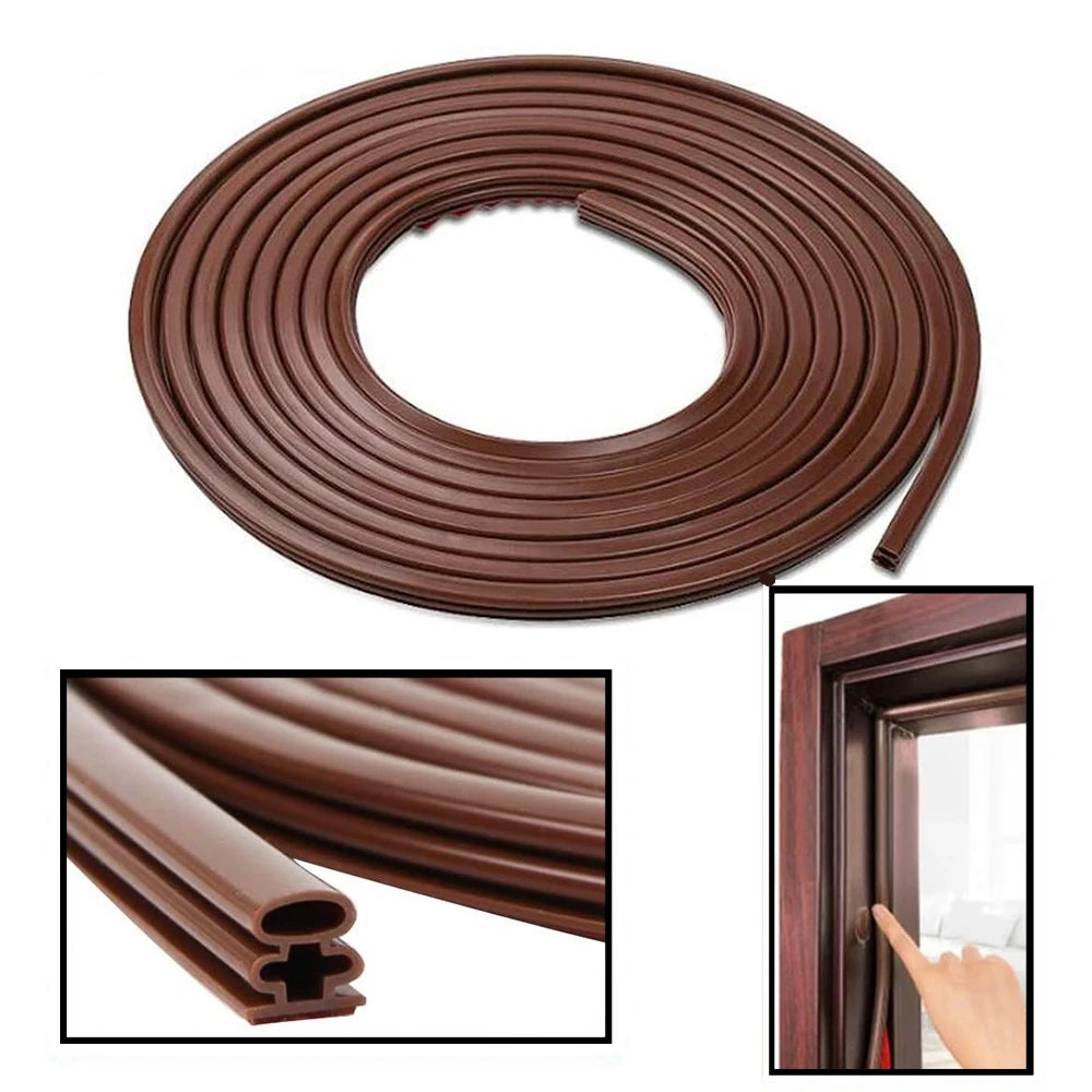 6M Silicone Self-adhesive Sealing Strip Insulation Soundproof Door Stop Window Gap Sealing Moisture-proof Strong Adhesive Tape Qme
