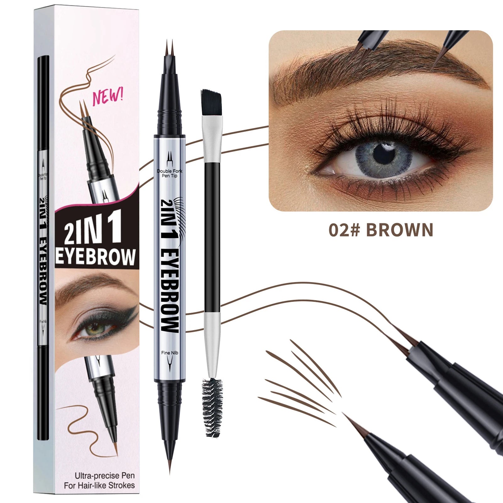 Microblading Eyebrow Pen 1 Waterproof Pencil Brush Professional Qme 02 China Mainland