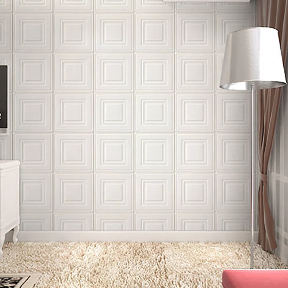 35*35cm 3D Room Decor Warm Decoration Self-adhesive Wall Stickers Foam Waterproof Anti-collision Wallpaper Ceiling Background Qme