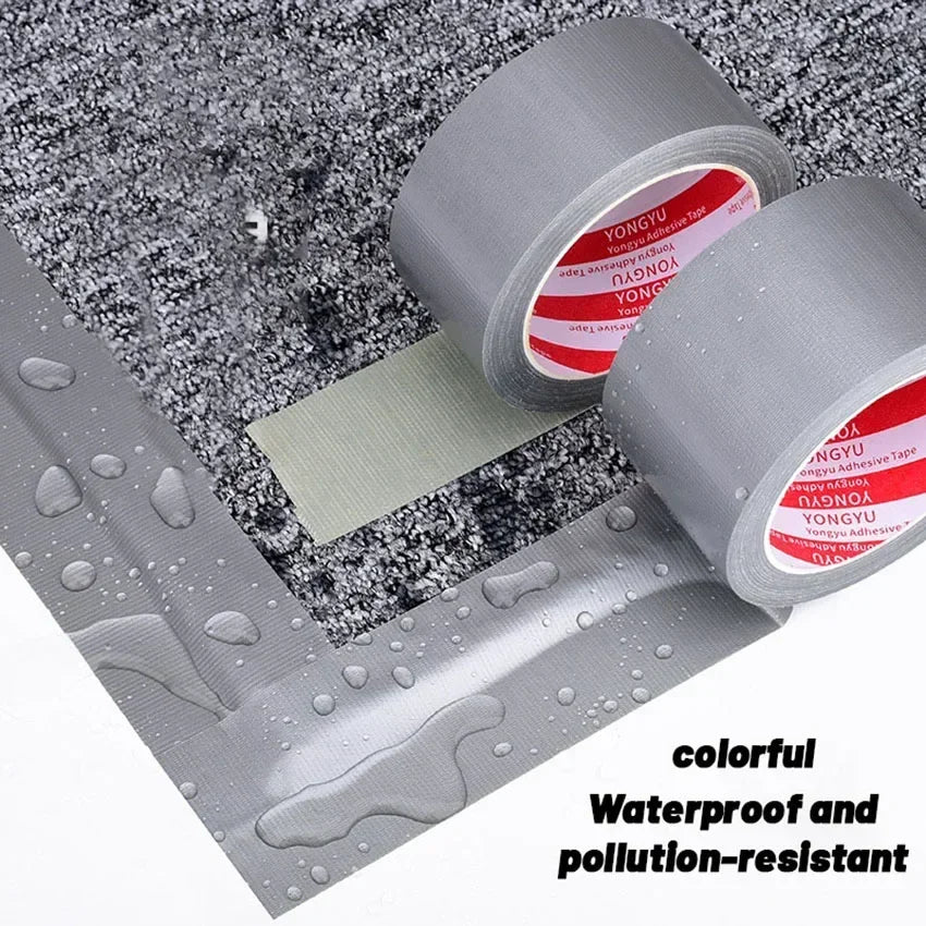10m Thick Industrial Tape (Silver-Gray) - Single-Sided, Waterproof/Windproof, Wear-Resistant for Repair & Bundle Tasks Qme