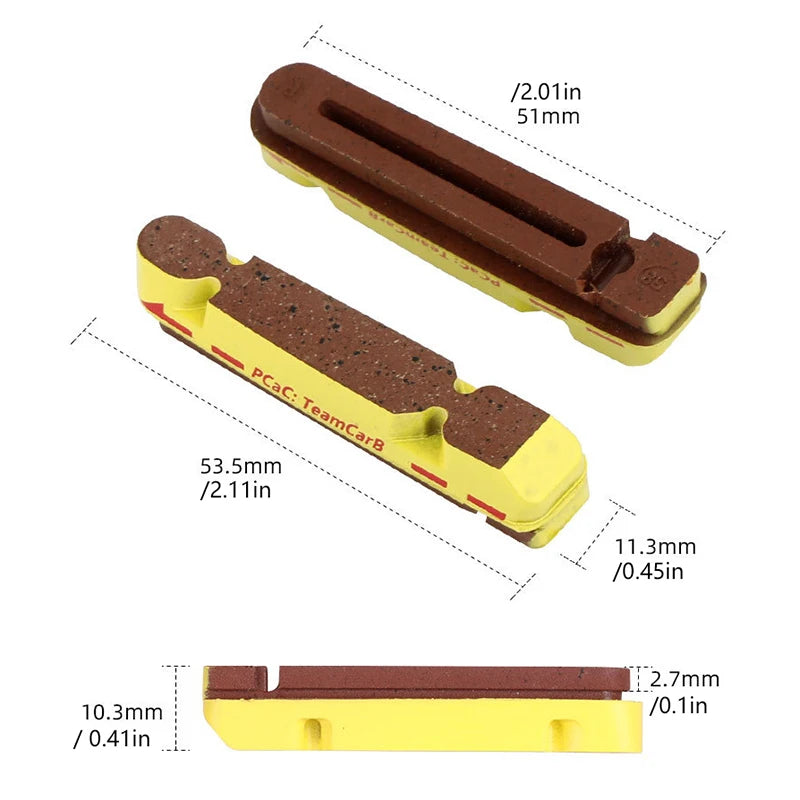 1Pair Carbon Brake Pads Road Folding Bicycle Caliper Shoes V-brake Qme
