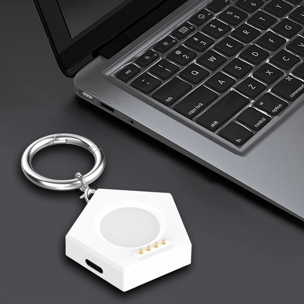 Magnetic Portable Charger Replacement Charger Dock with Keychain Type-C/Micro Port for Oneplus Watch2 OPPO Watch Qme
