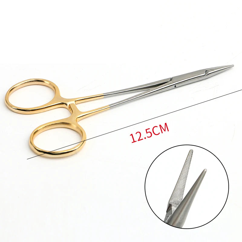 Tiangong Gold Handle Needle Holder Scissor Aesthetic Plastic Surgery Qme Silver
