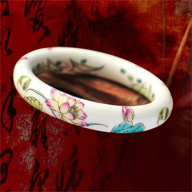 Chinese Antique Blue and White Porcelain Bangle Classic Ethnic Jingdezhen Ceramic Crafts Collection Jewelry Gifts Collection Qme 4-thin-1.2cm 58-60mm