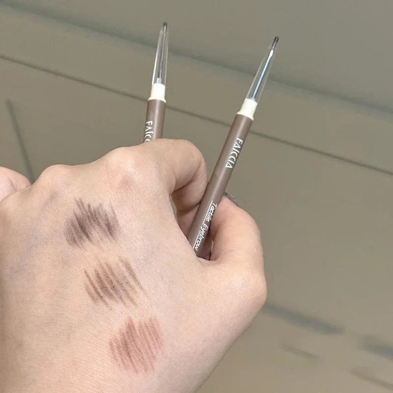 1PC Waterproof Double-Ended Eyebrow Pencil Ultra Fine Eyebrow Pencil Sweat-proof Long Lasting Professional Eye Makeup Cosmetics Qme