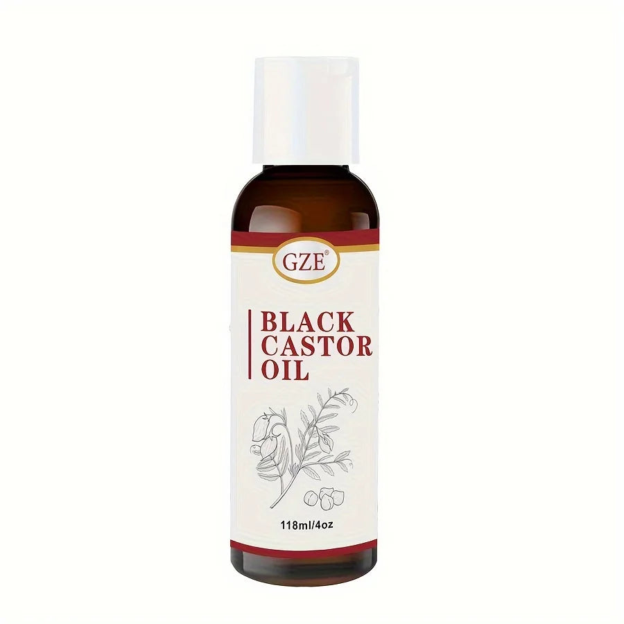 Jamaican Black Castor Oil for Hair Strengthens & Thickens | Body Care - Roasted & Cold-Pressed - Body Massage Oil for Hair Qme GZE179