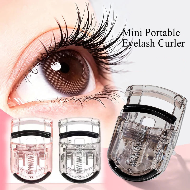Mini Portable Eyelash Curler, Wide Angle Rimless Spring Tool, Lightweight Compact Makeup Tool for Professional Travel Home Use Qme