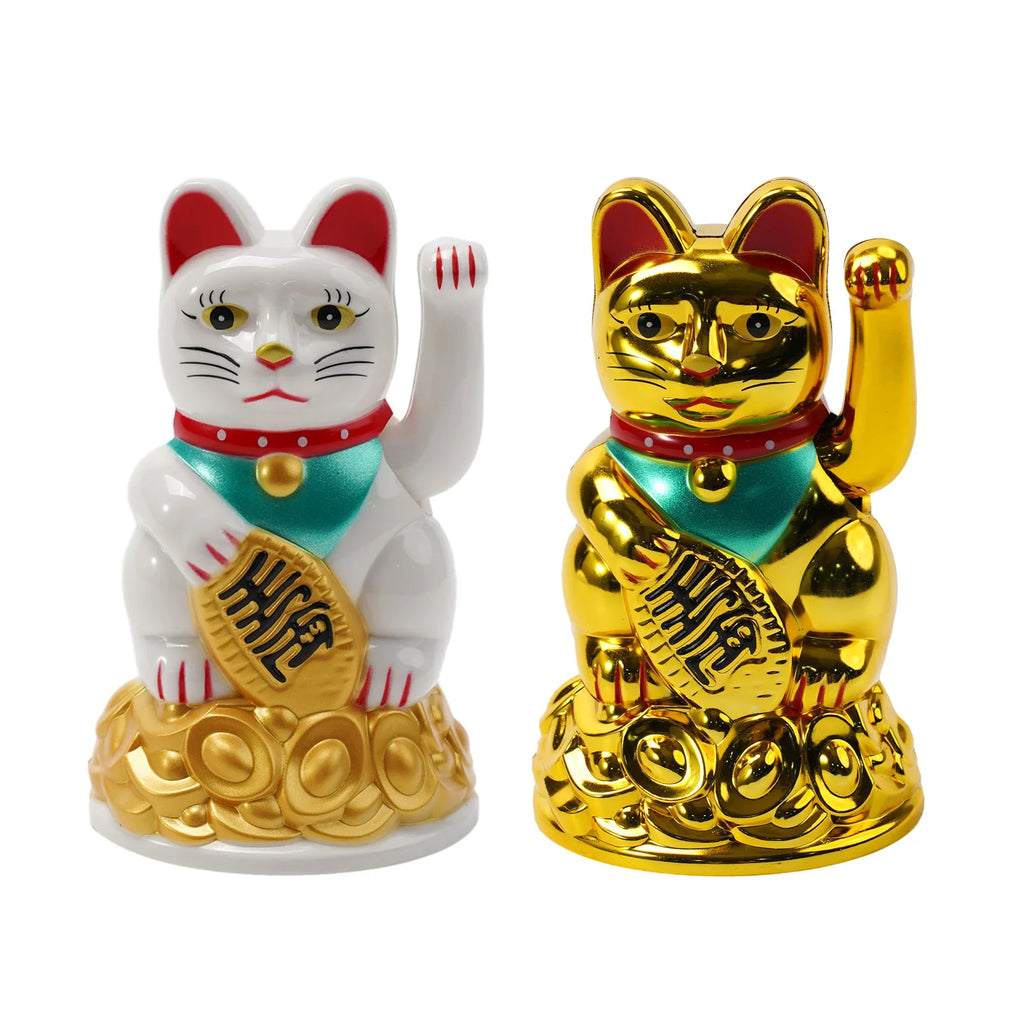 Lucky Cat Waving Hand Ingot Beckoning Maneki Neko Fortune 4.5-6.5Inch Home Office Car Decoration Home Decoration Birthday Gifts Qme