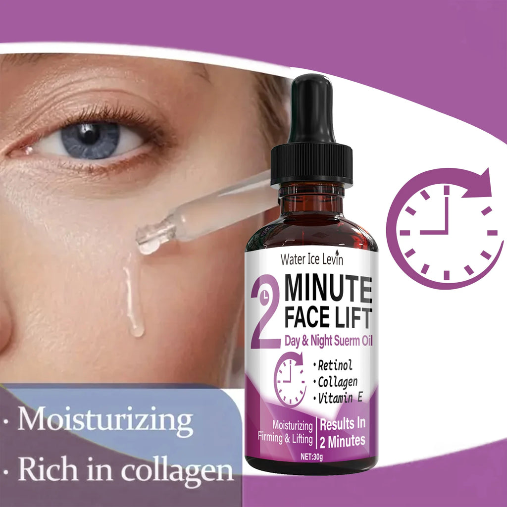 Minute Face Lift Day & Night Serum Oil with Retinol & Collagen - Moisturizing, Firming & Lifting in 2 Minutes Qme
