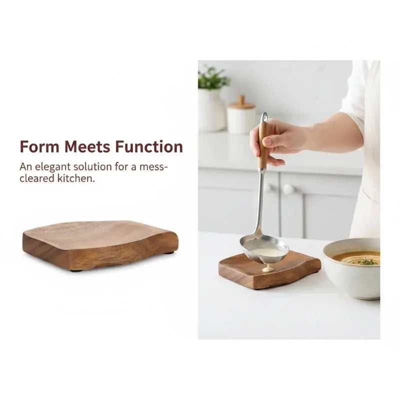 Multiuse Wooden Spoon Holder Rest Tableware Home Kitchens Dining Qme