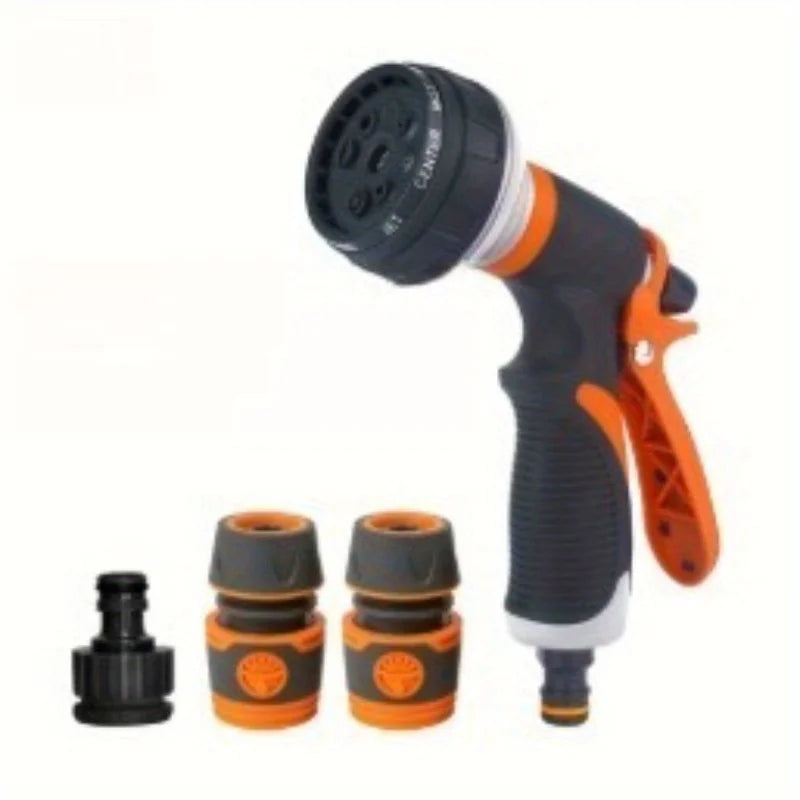 Spray hose nozzle, adjustable handle, suitable for car washing, pet bathing and plant watering. Car washing accessory. Qme black