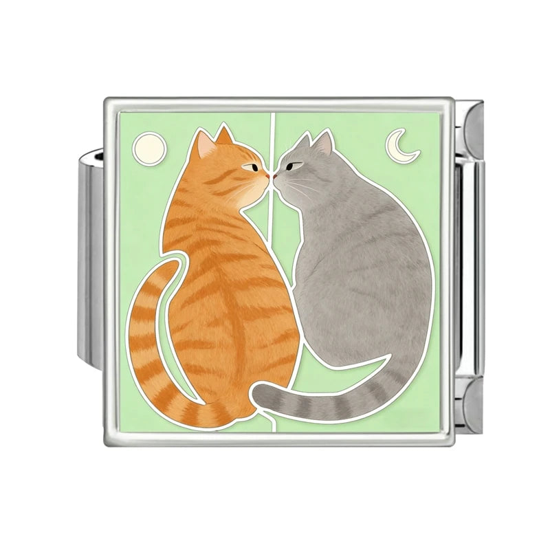 Fashion 2026 Colored Color Charms Animals Series Cat Dogs Italian Link Fit 9mm Stainless Steel Bracelet Jewelry Making DIY Gifts Qme Style 8