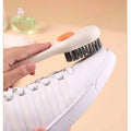 Easy-to-use White PP Multi-functional Shoe Brush Press-type Built-in Qme white