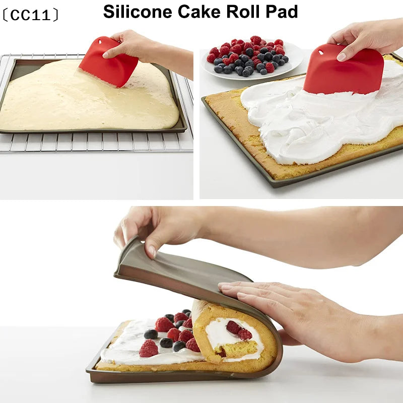 Multifunctional Silicone Cake Roll Mat Non-stick Bakeware Tray Pan Qme